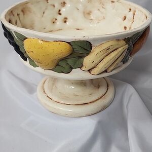 Vintage Cream Fruit Motif Bowl